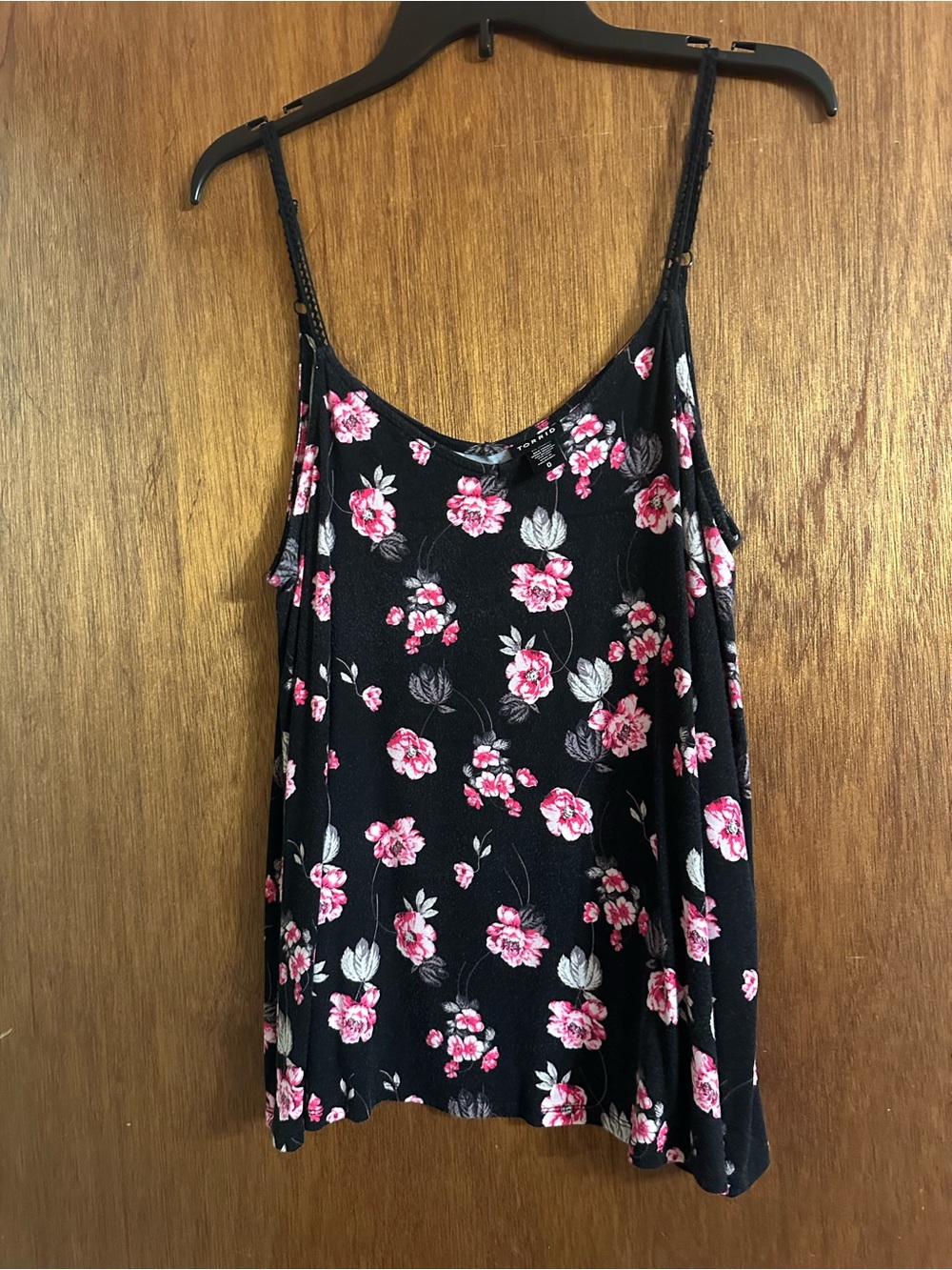 torrid Black Camisole with Pink Floral Print